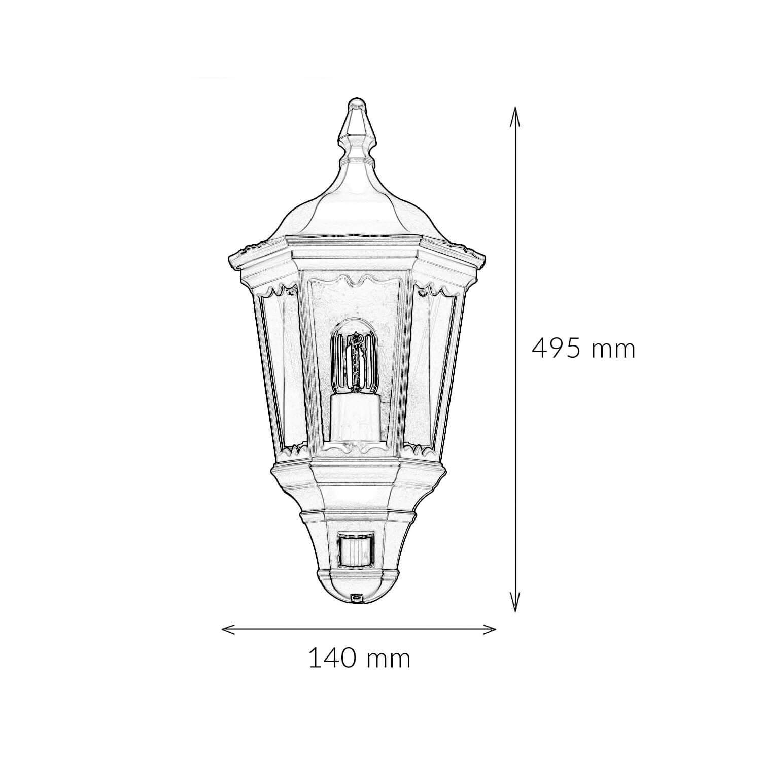 Außenleuchte Bewegungssensor Schwarz Schmiedeeisen Lampe