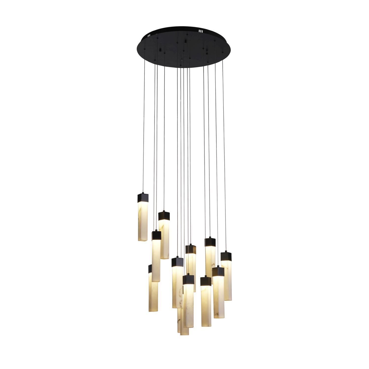 LED Hängelampe Stahl Harz Ø60 cm 3000 K Schwarz Marmor