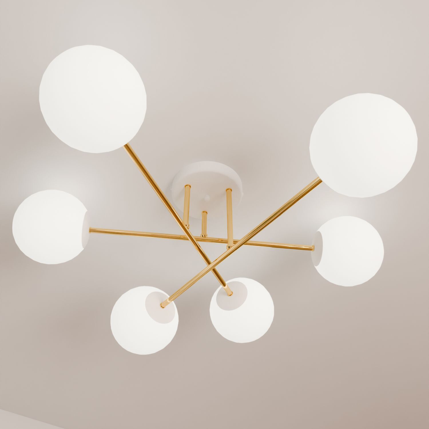 Deckenlampe ANNETTA Metall Glas Kugel Schirme