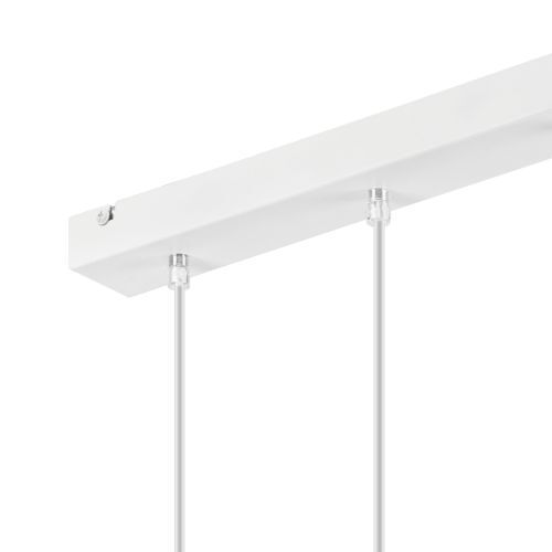 Hängelampe Weiß Holz lang Esstisch Modern 3-flmg