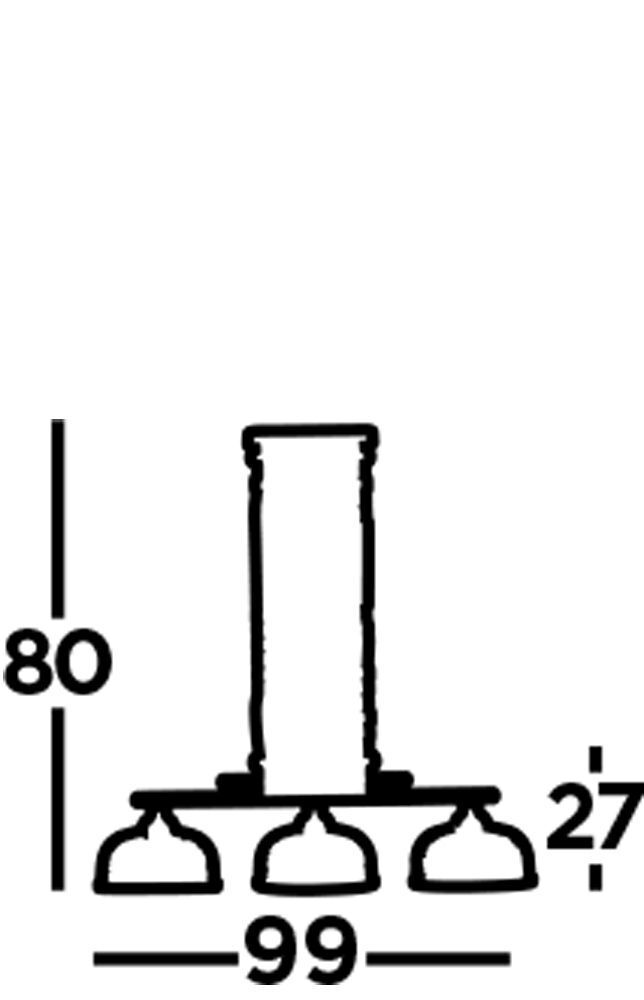 Billardleuchte Esstisch B: 99 cm in Messing antik 3x E27