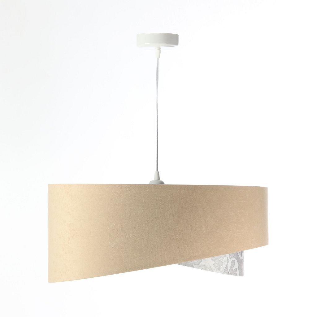 Hängelampe rund Ø 50 cm Stoff Velours Optik E27 wohnlich Lampe