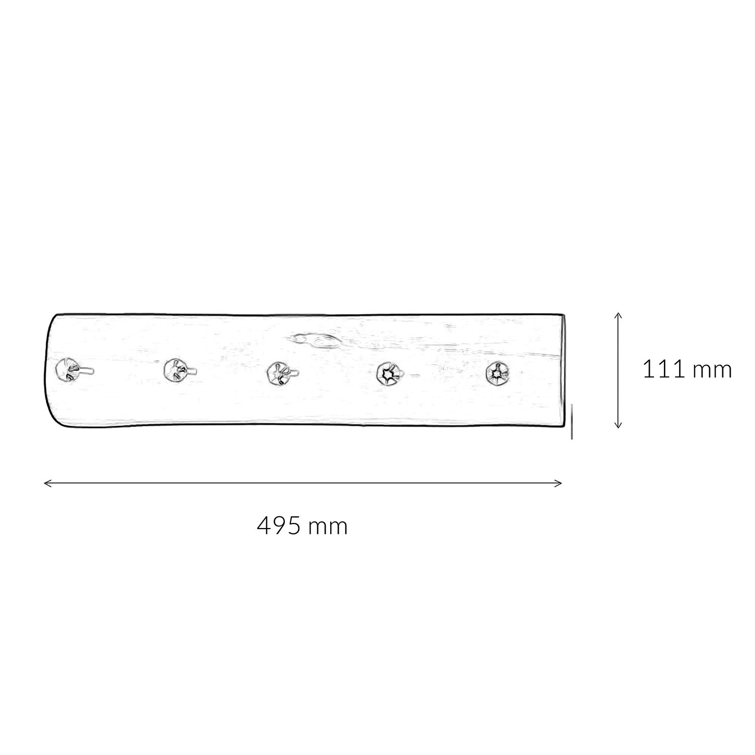 Wandgarderobe Holz Metall Handarbeit 100 cm in Braun Schwarz Diagramm, Handlung