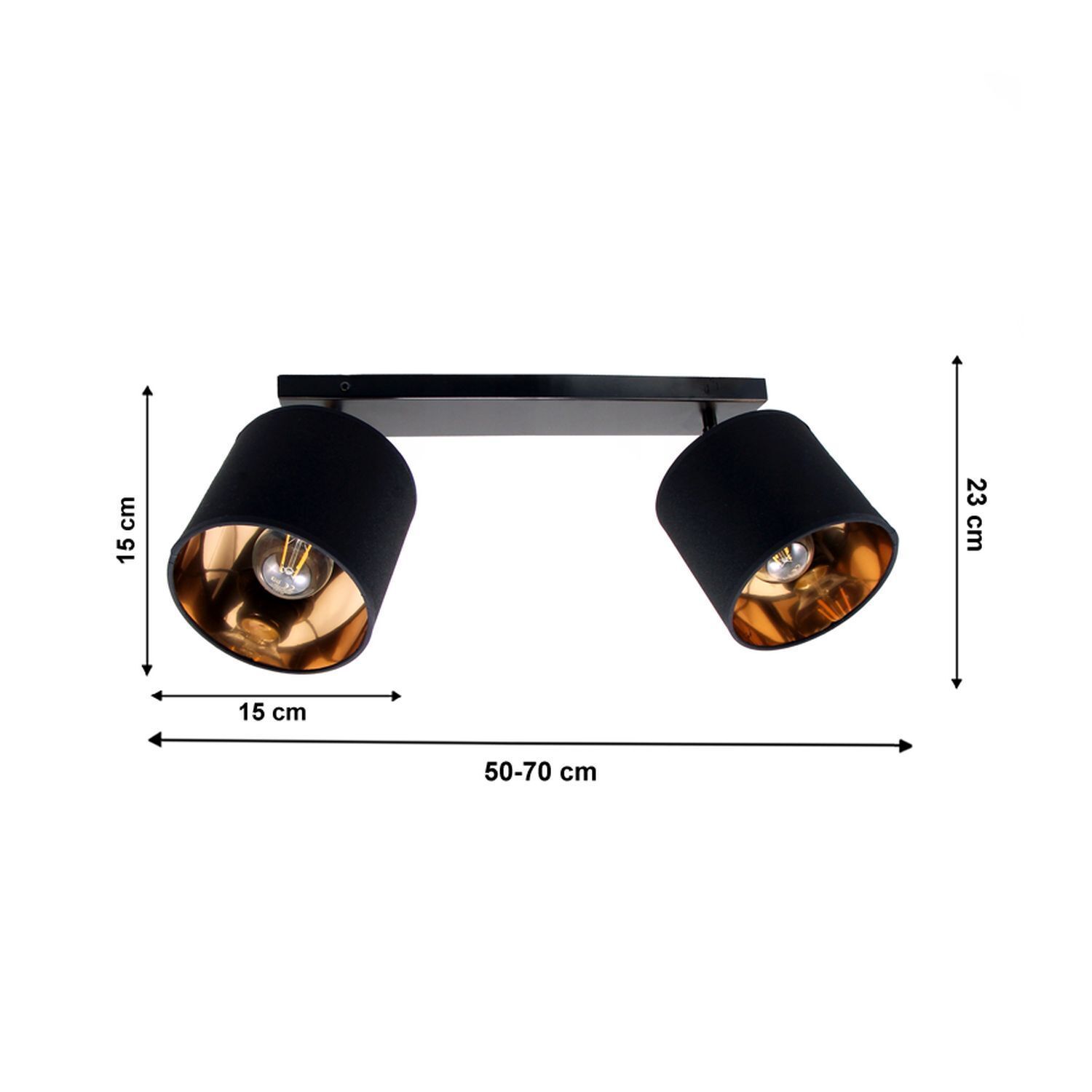Flexibler Deckenstrahler Stoff Metall E27 70 cm lang Beleuchtung, Lampe