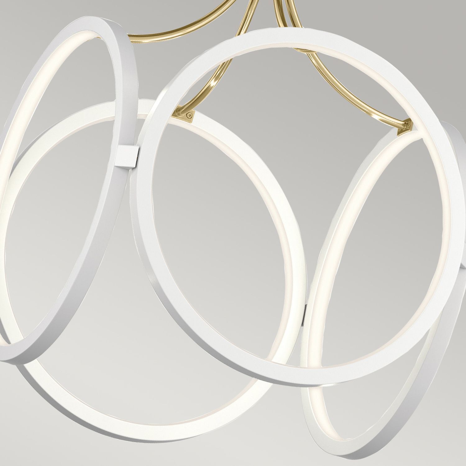 LED Hängelampe Modern B: 35,6 cm in Creme Gold 3000 K