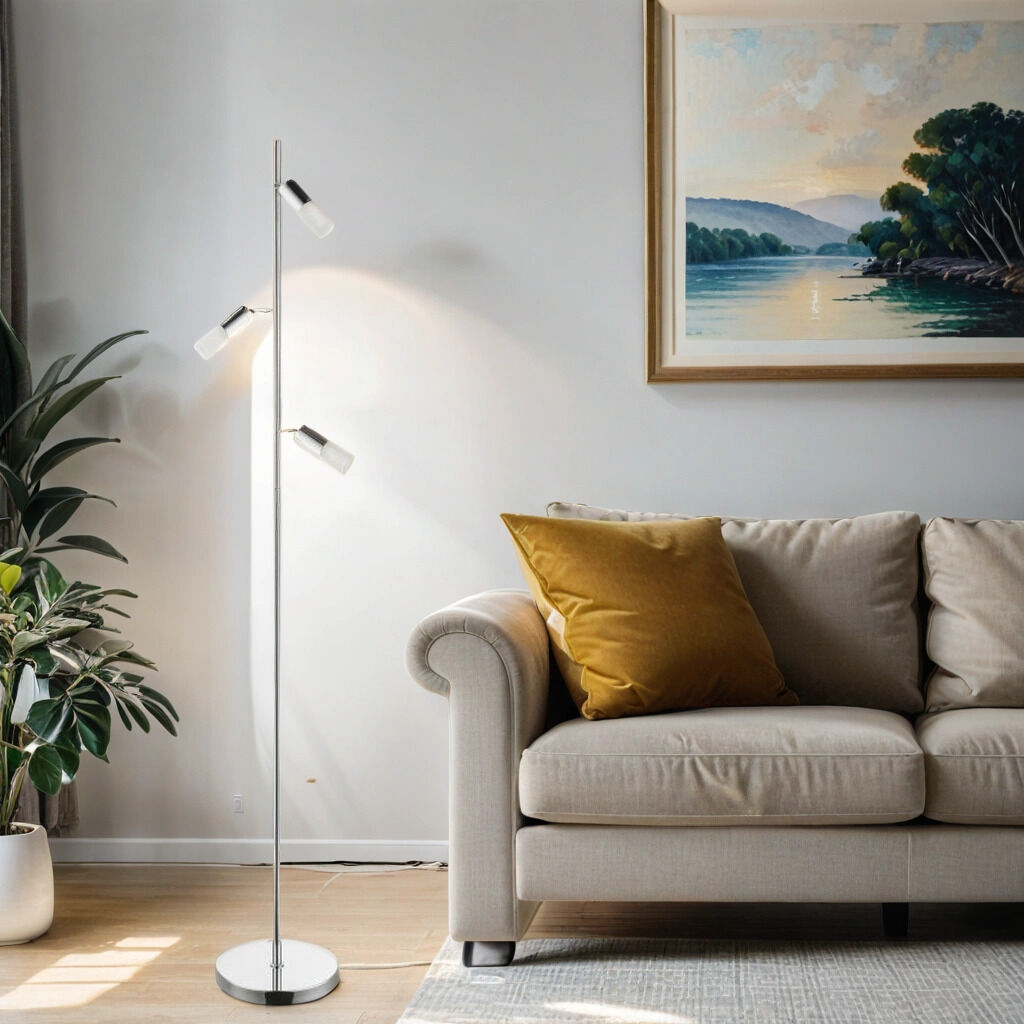 Lampe, Couch, Stehlampe, Pflanze, Gemälde