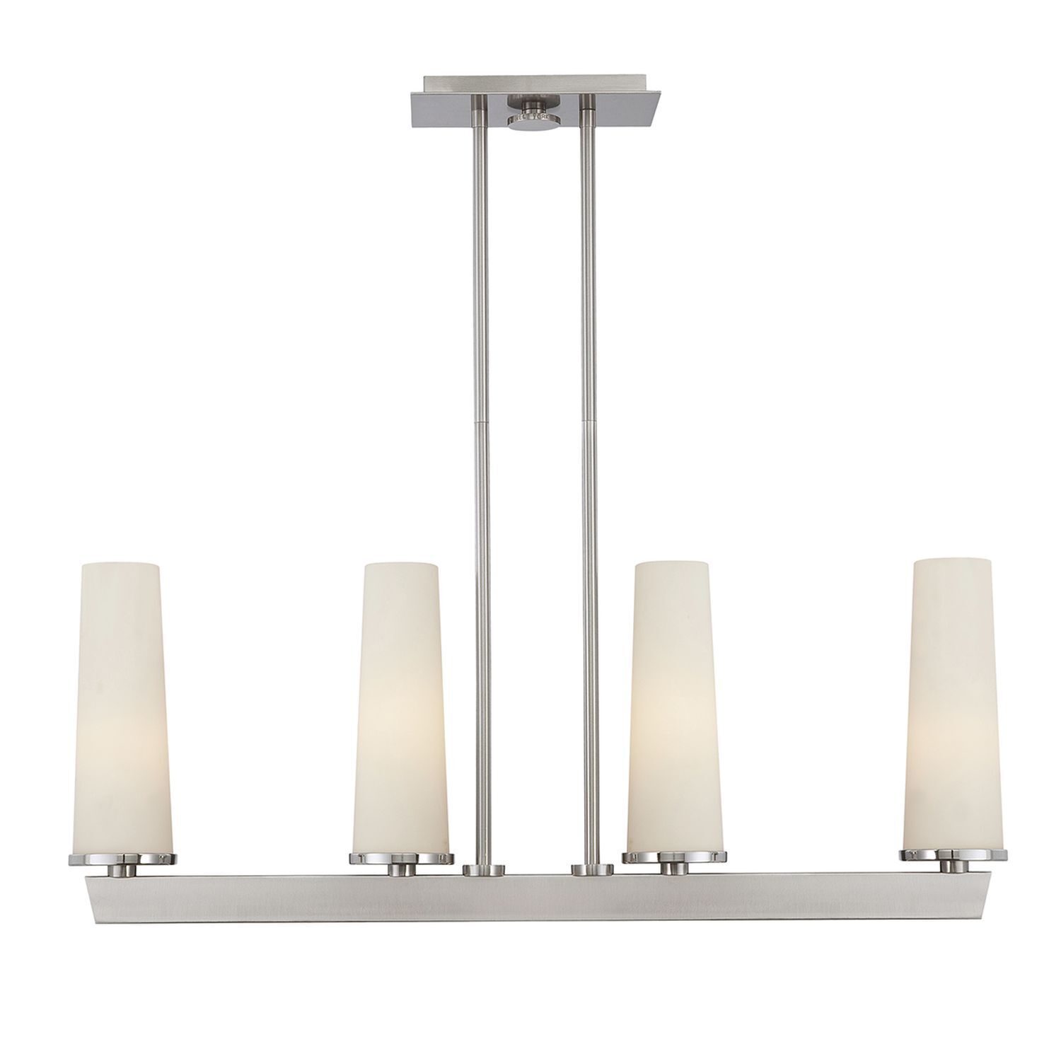 Deckenlampe Metall Glas Modern in Nickel Weiß LEDIBEL