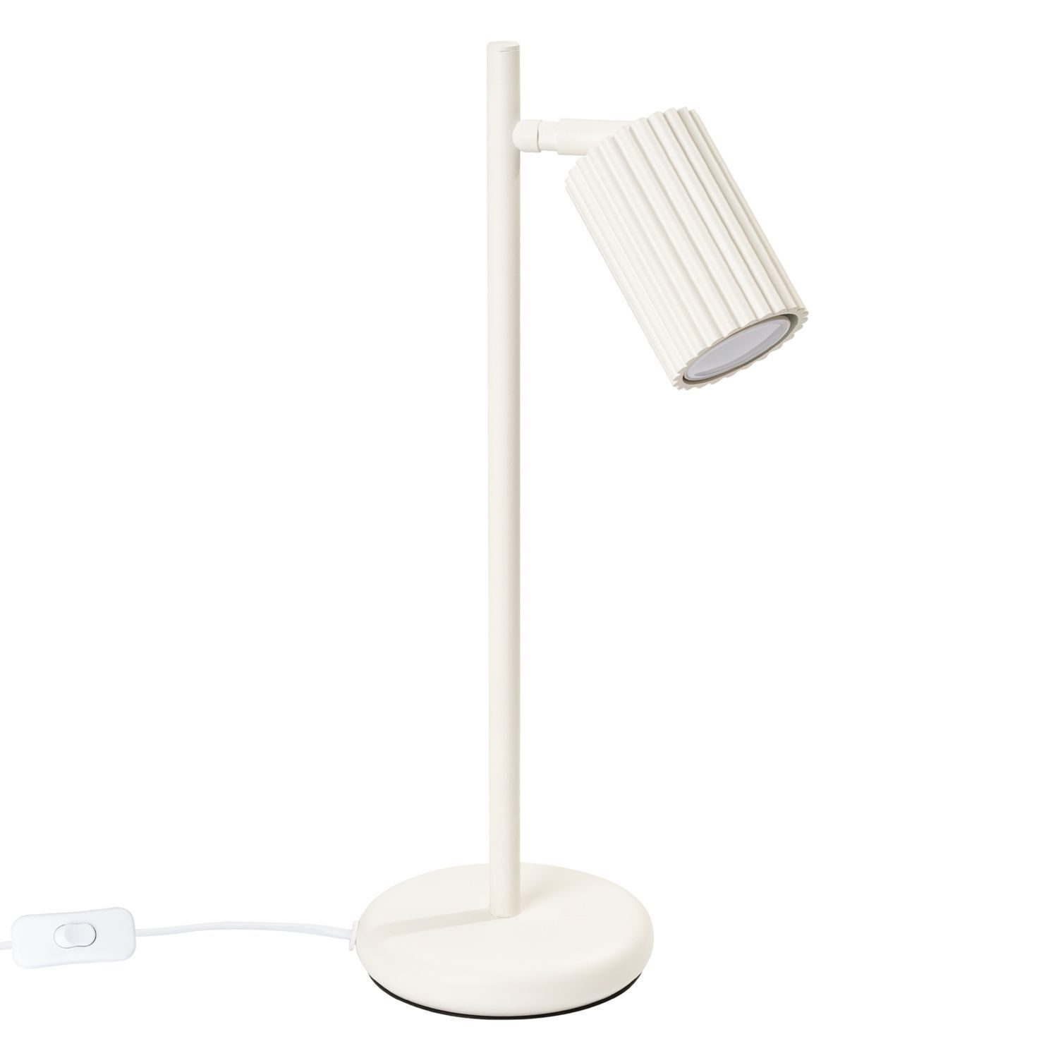 Schreibtischlampe GU10 43 cm hoch in Creme Modern Aluminium