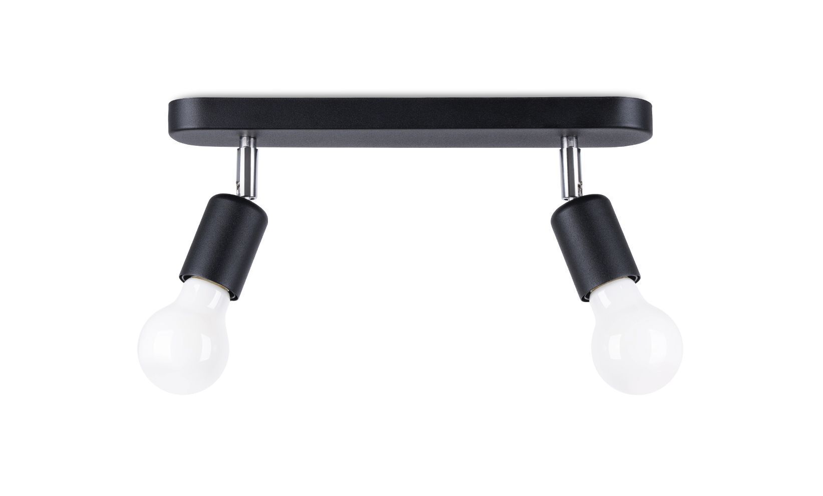 Deckenlampe 2-flammig Schwarz Metall 33 cm lang E27