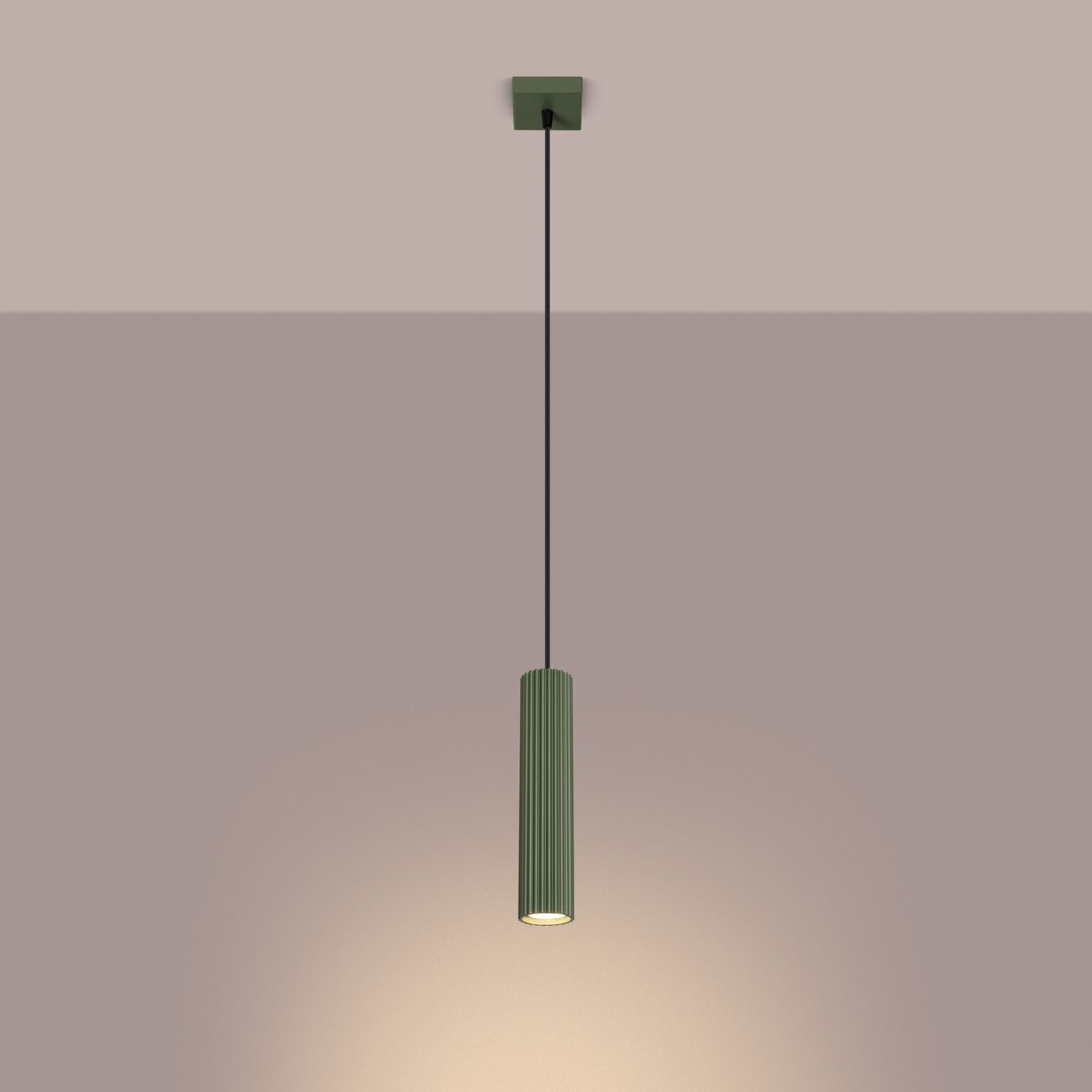 Pendelleuchte Grün schmal B: 8 cm H: max. 118 cm GU10 Modern