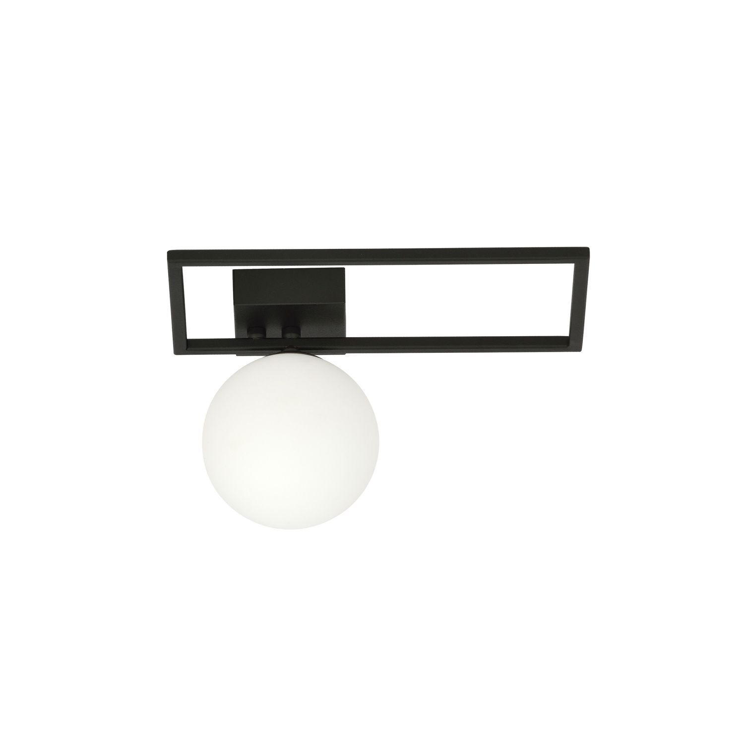 Deckenleuchte Schwarz Weiß E14 30 cm Kugelschirm Glas Metall