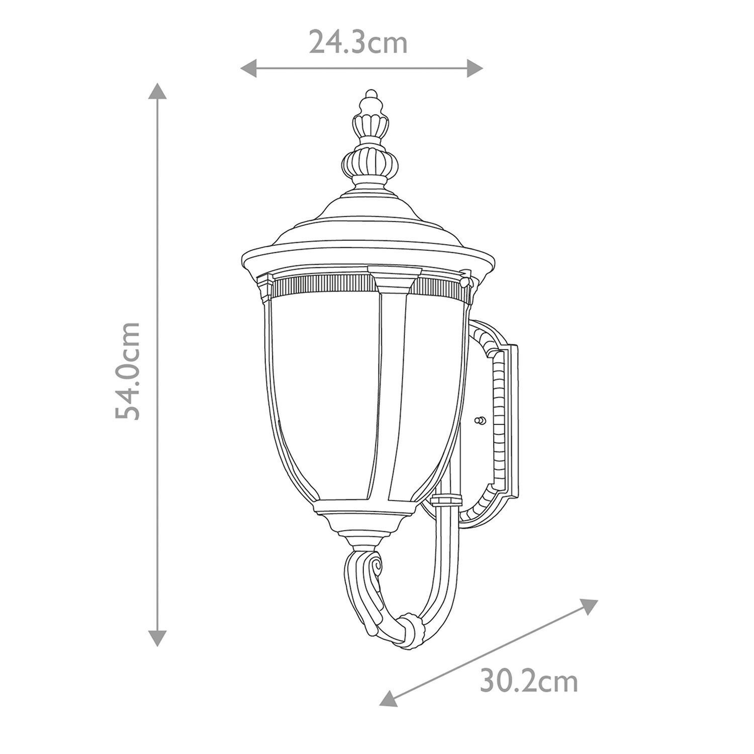 Außenwandleuchte Glas Aluminium IP44 H: 54,3 cm in Bronze Lampe