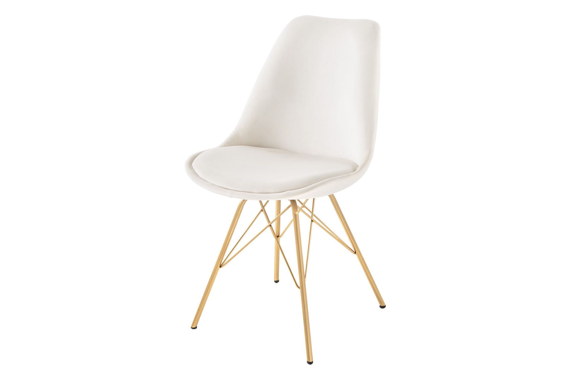 Esstischstuhl Samt Beige Creme Gold Skandinavisch Sperrholz, Holz, Mobiliar, Stuhl