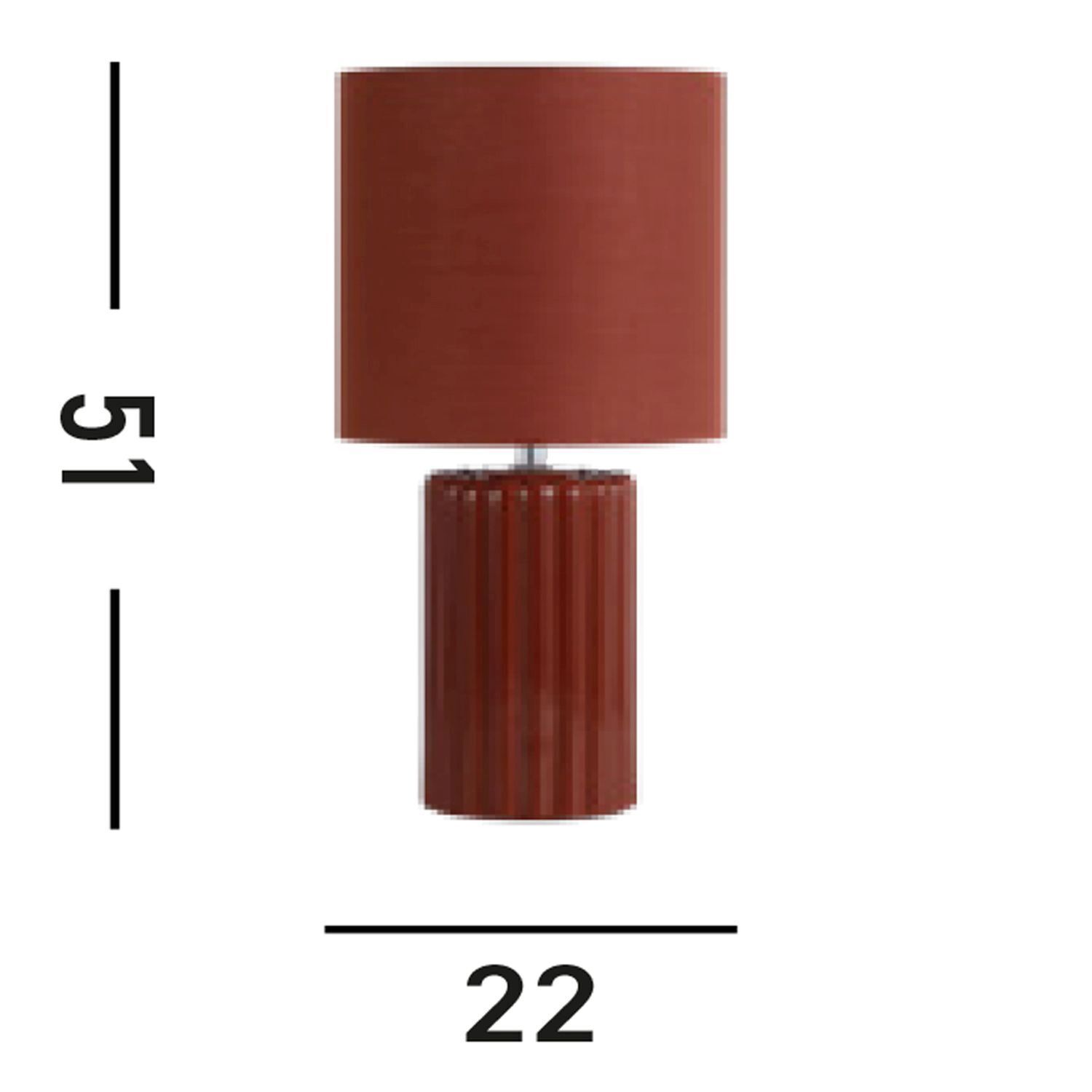 Wohnliche Tischlampe Stoff Keramik in Orange E14 51 cm Lampe, Tischlampe