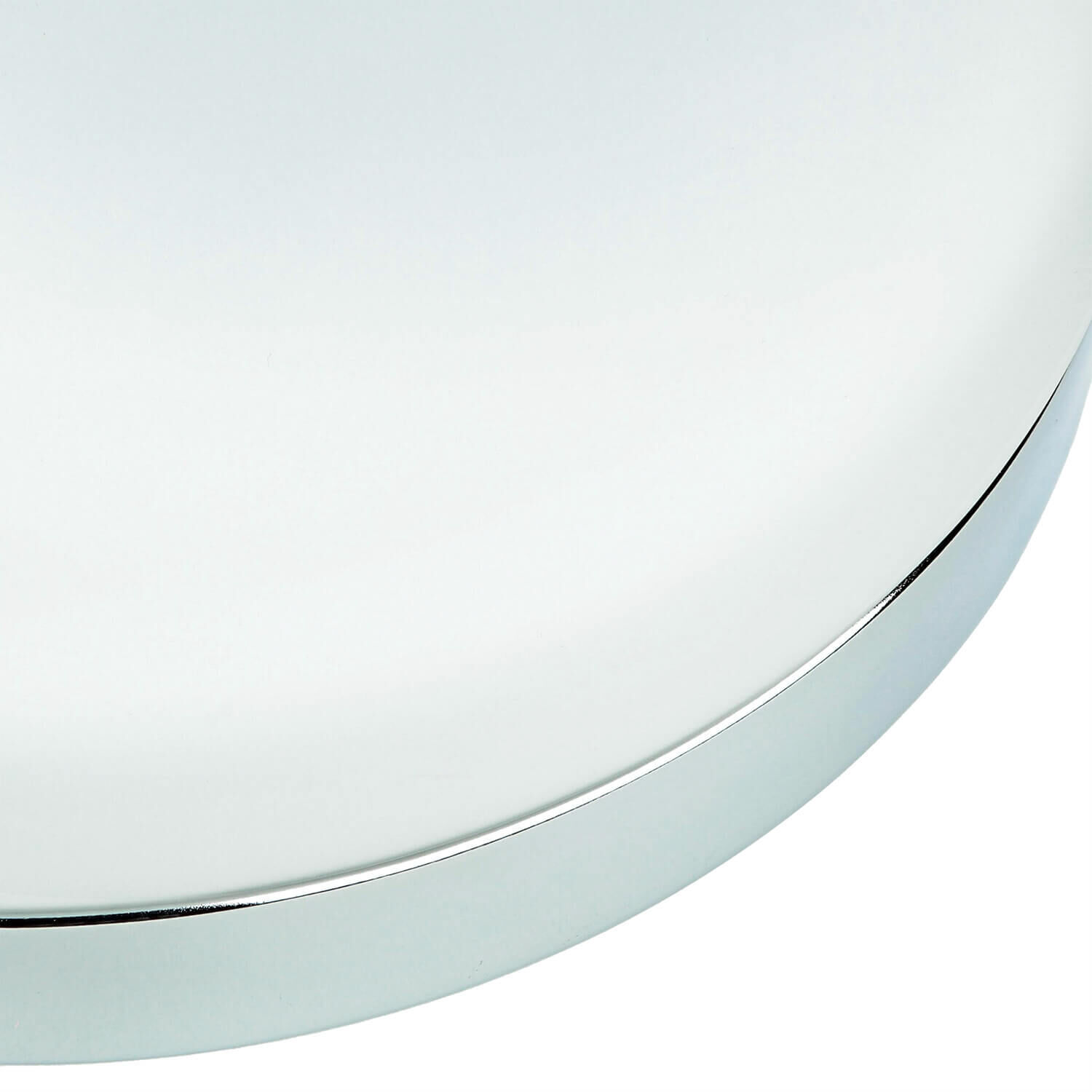 Badezimmerleuchte rund D: 29 cm Glas Chrom Weiß metallisch, rand, runde form, oberfläche, stahl