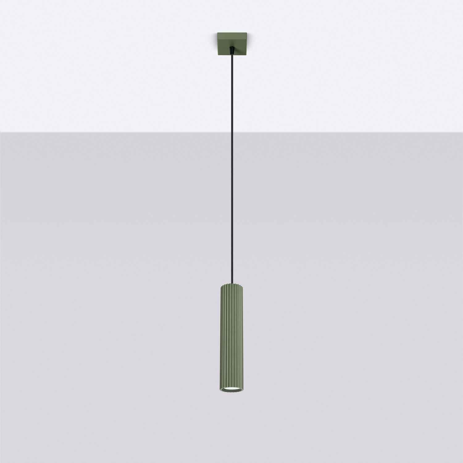 Pendelleuchte Grün schmal B: 8 cm H: max. 118 cm GU10 Modern