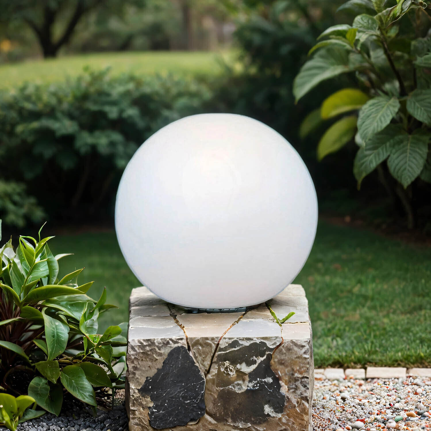 LED Kugelleuchte Garten Solar Dimmer Farbwechsler Ø 30 cm Sphäre, Ballon