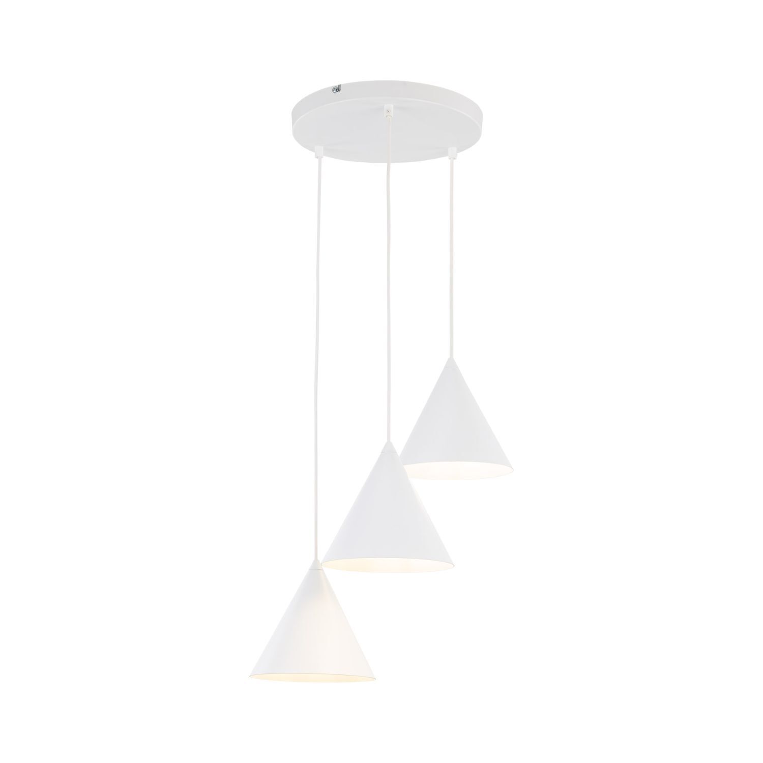 Hängelampe Weiß Metall Ø 42 cm 3-flammig Retro Design