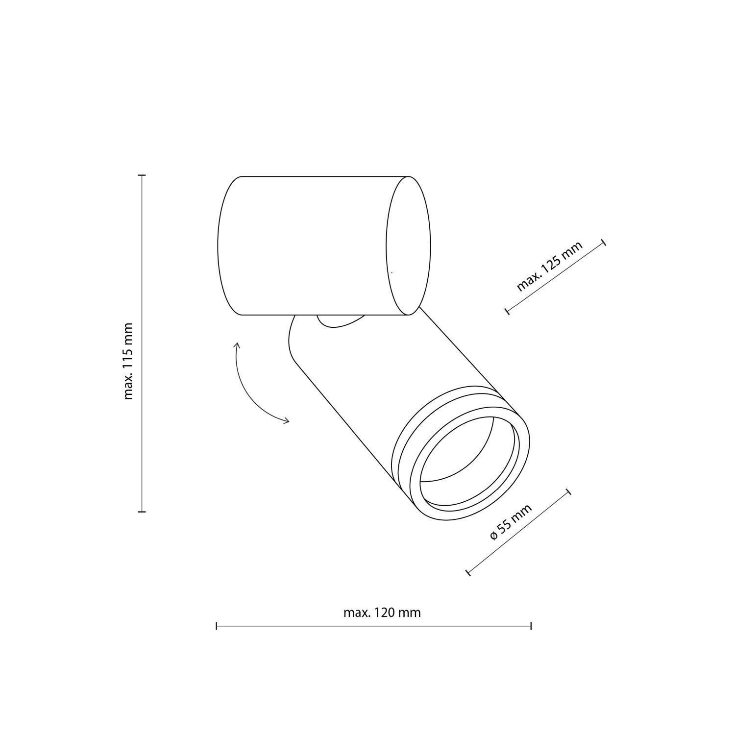 Wandleuchte Weiß Metall verstellbar H: max. 13,5 cm GU10