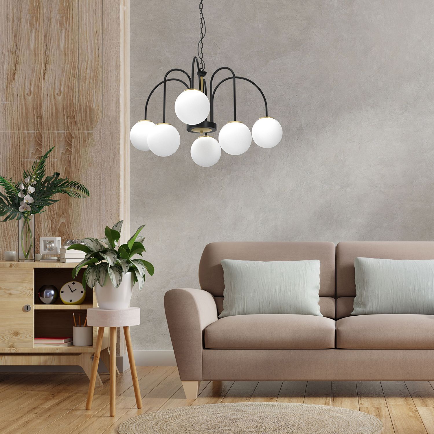 Lampe, Pflanze, Dekoration für Zuhause, Wohnzimmer, Couch