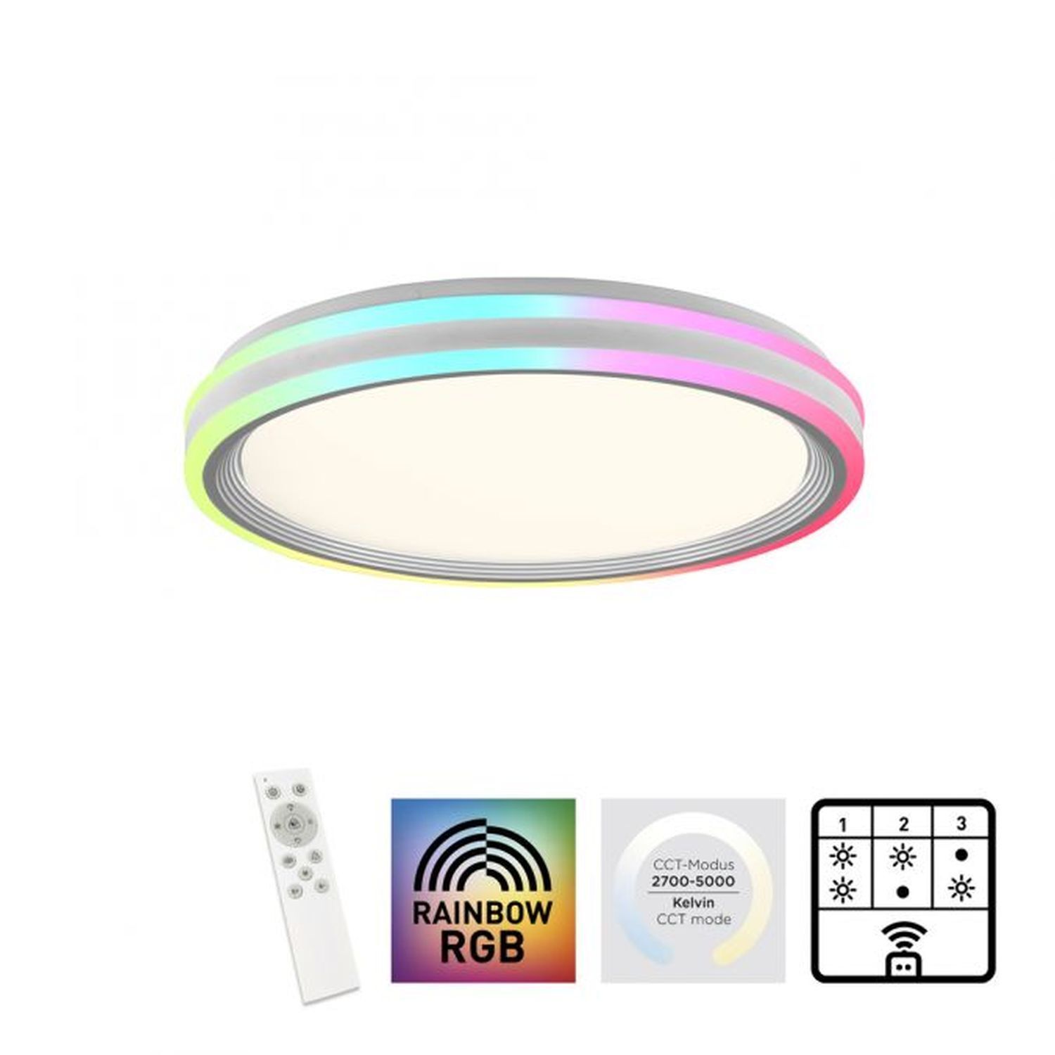 LED Deckenleuchte Fernbedienung Rainbow RGB Ø48,5 cm