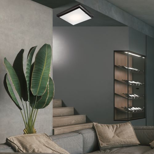 Deckenleuchte Esszimmer Braun Holz quadratisch