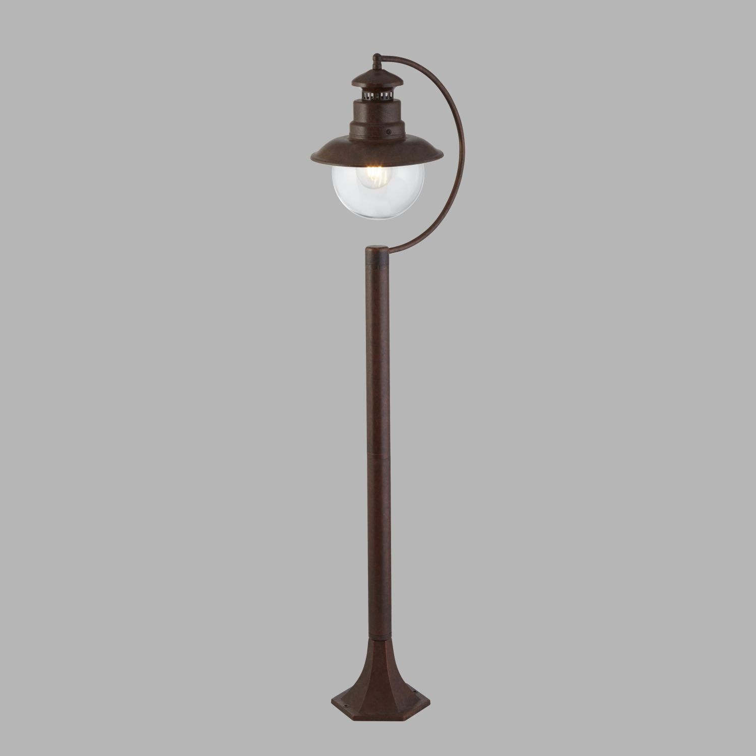 Außenleuchte Garten IP44 E27 110 cm Rostbraun Glas Metall