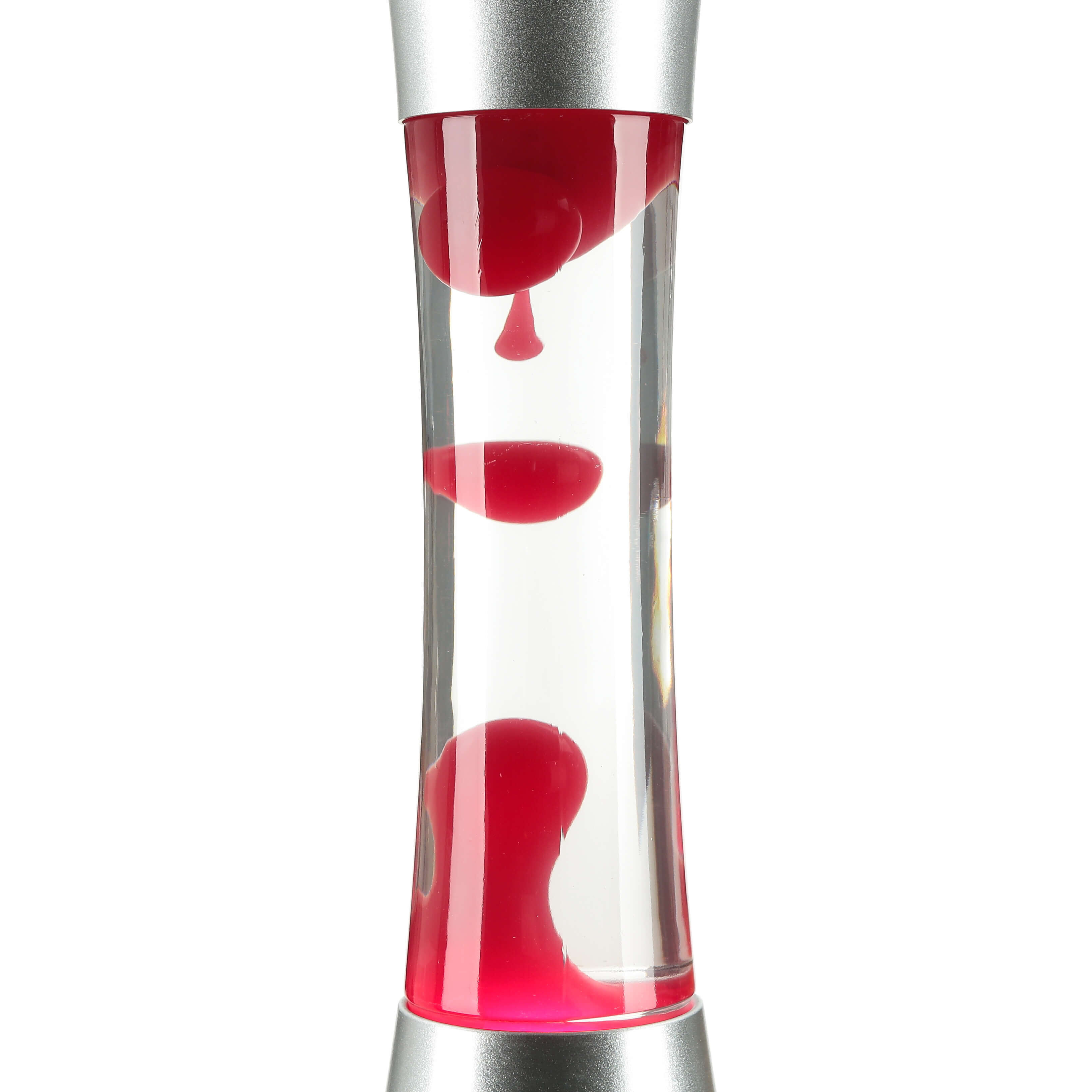 Runde Lavalampe Rot 39cm hoch Stimmungslicht SANDRO Flasche