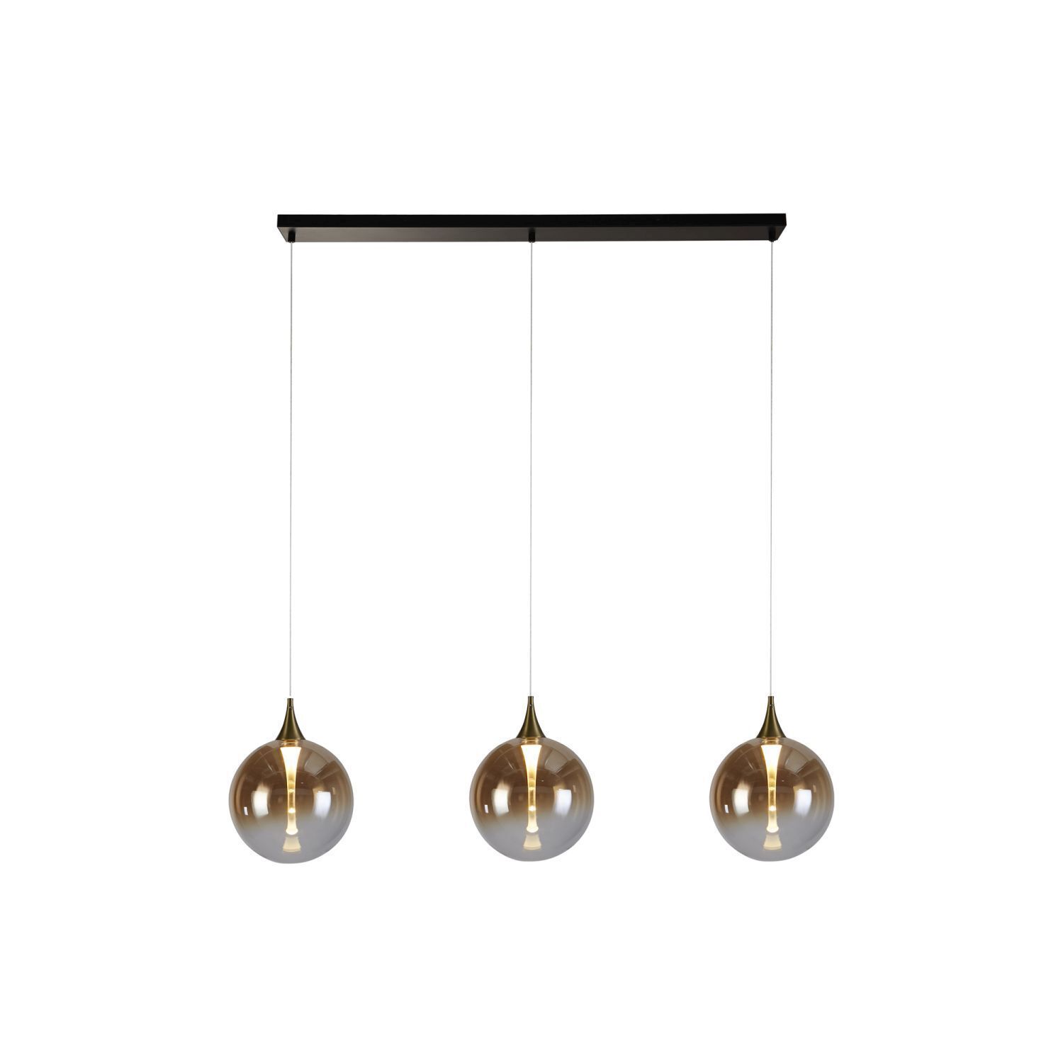LED Hängelampe Glas 68 cm 83000 K Schwarz Bernstein