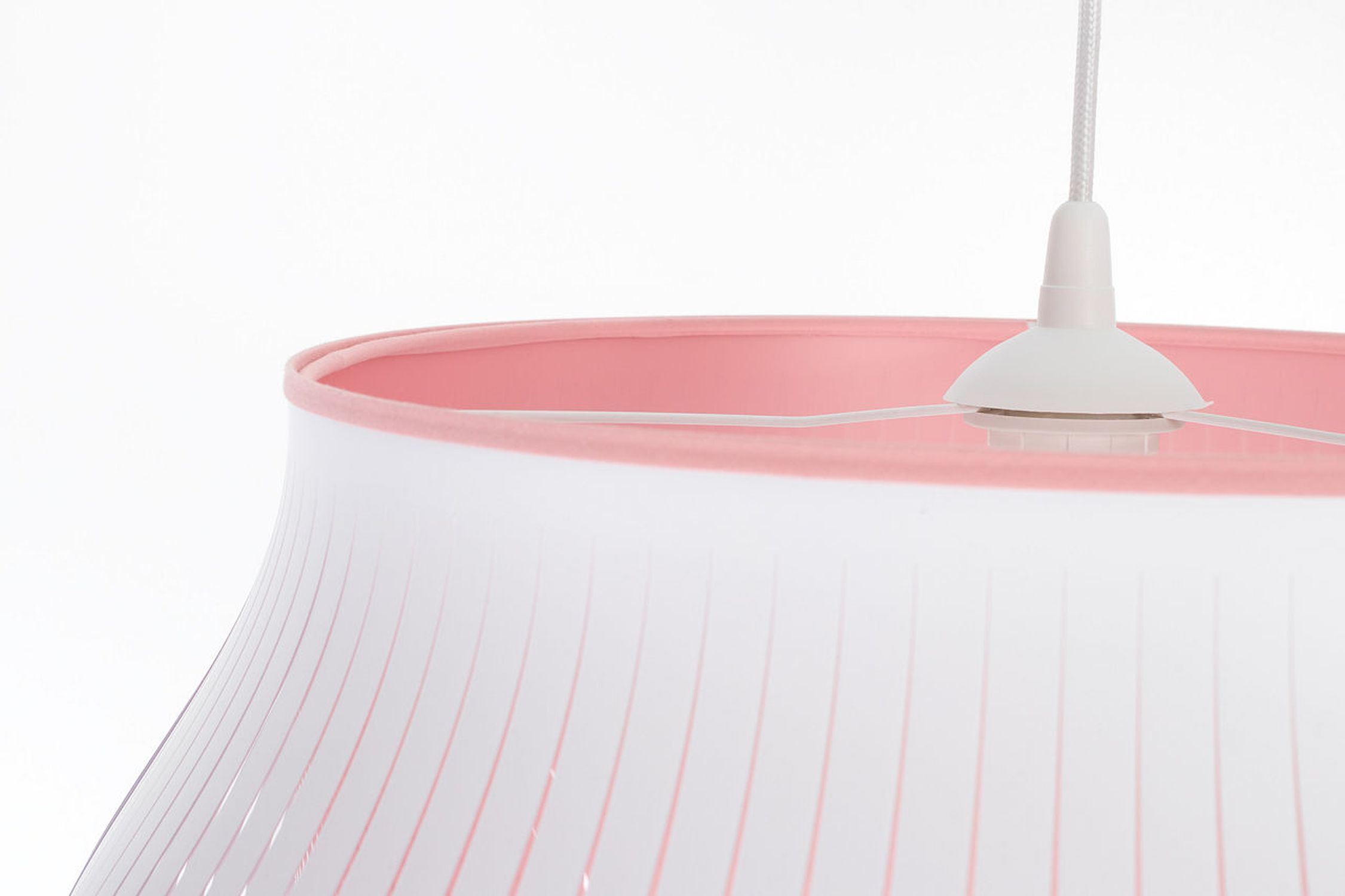 Hängelampe Weiß Rosa blendarm E27 Ø30 cm rund gemütlich Lampe, Lampenschirm