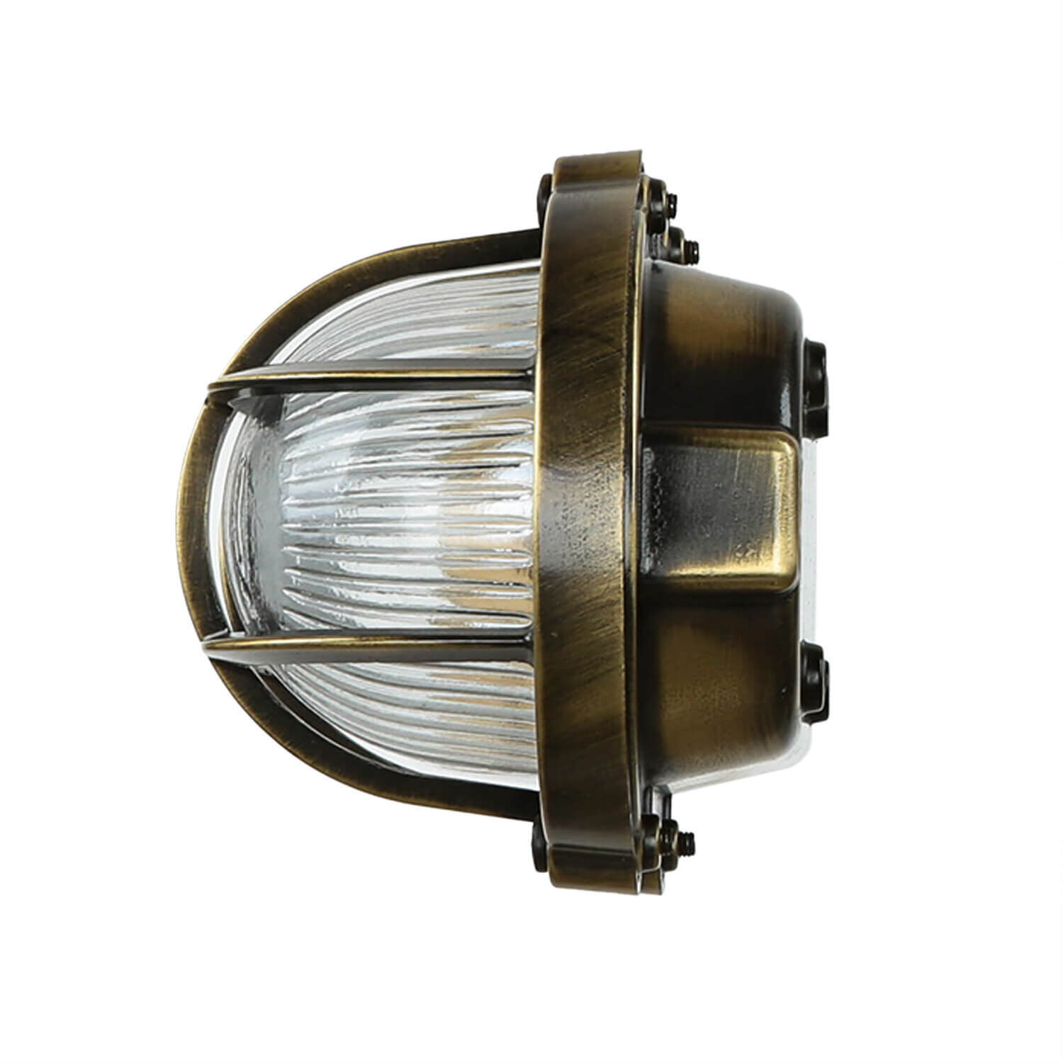 Antike Außenlampe Wand Echt-Messing SKIATHOS
