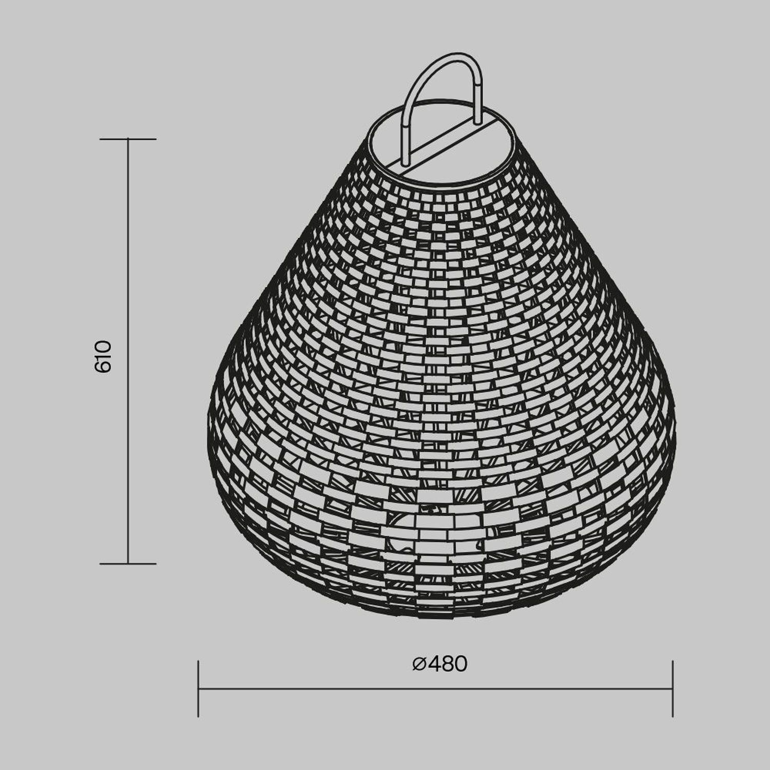 Wandkorb, Rattankorb, Sitzkorb, gewebt, Outdoor-Korb