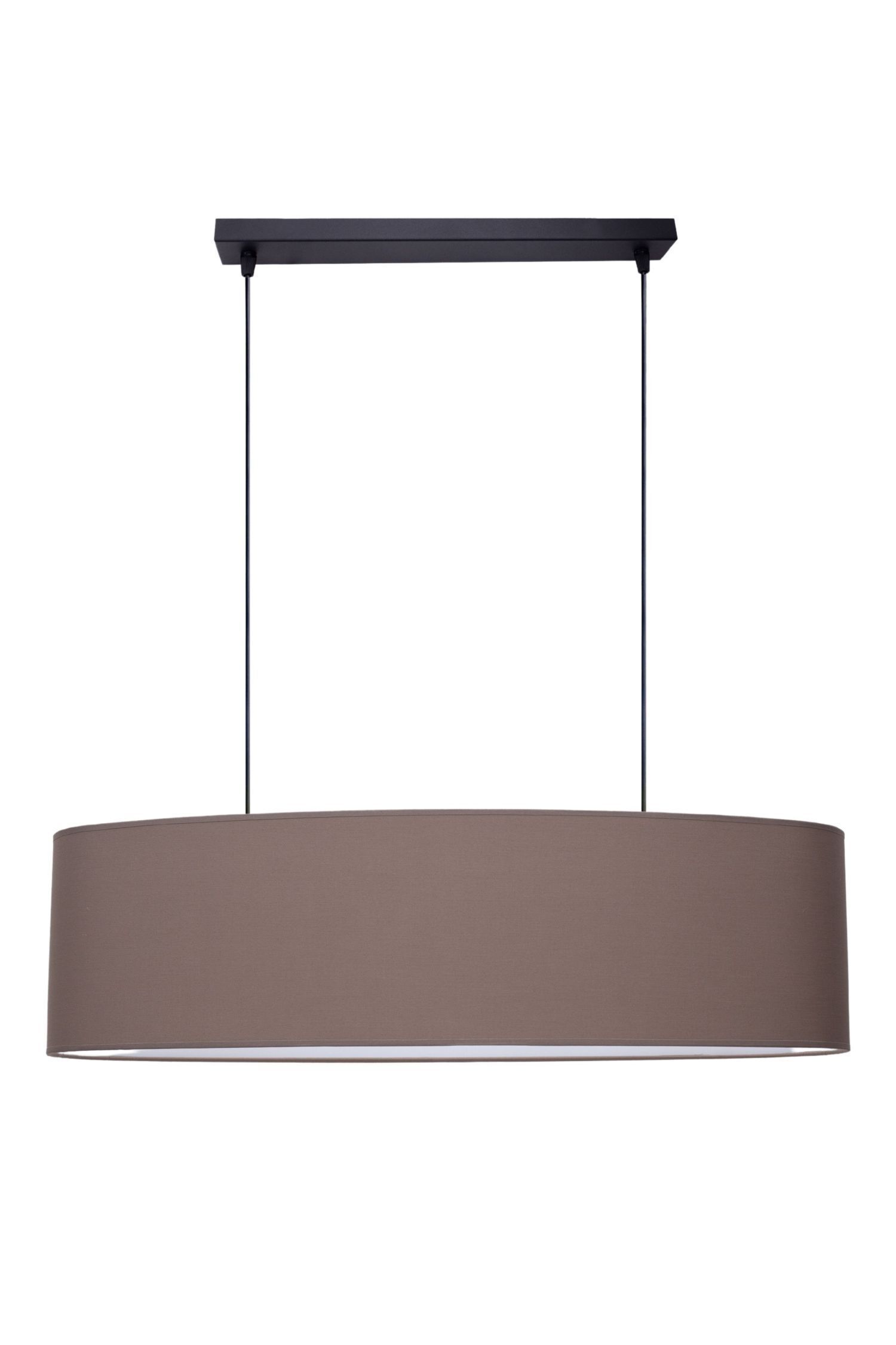 Gemütliche Hängelampe Stoff Braun 2-flammig E27 70 cm