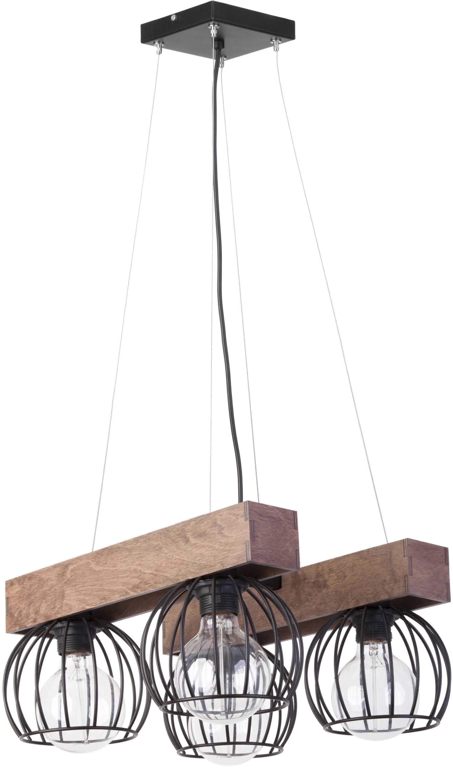 Holz Pendelleuchte Metall Schwarz bis 0,9 m gemütlich