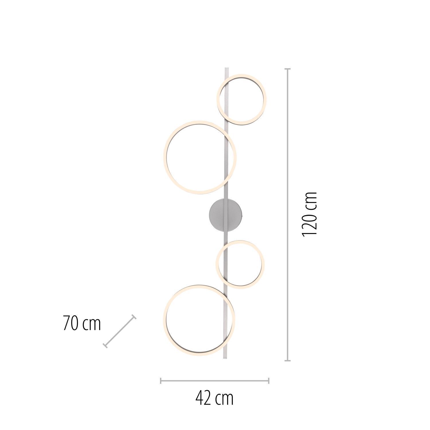 Weiße LED Deckenlampe Metall 120 cm länglich 3000 K