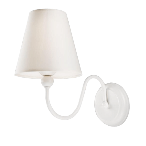 Wandlampe, Wandapplikation, Schirmlampe, Kabelarm, weiß