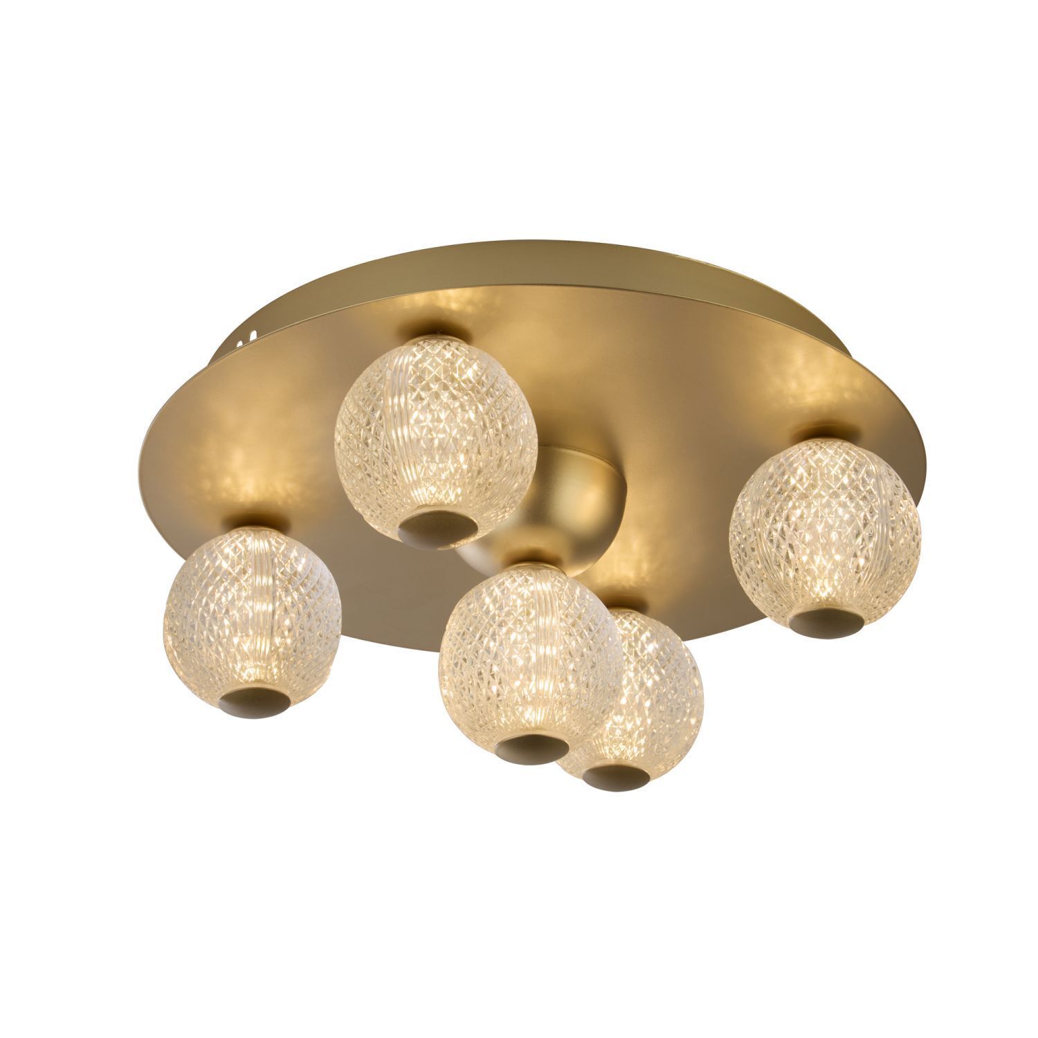 Runde LED Deckenleuchte in Gold Metall Ø33 cm 3000 K