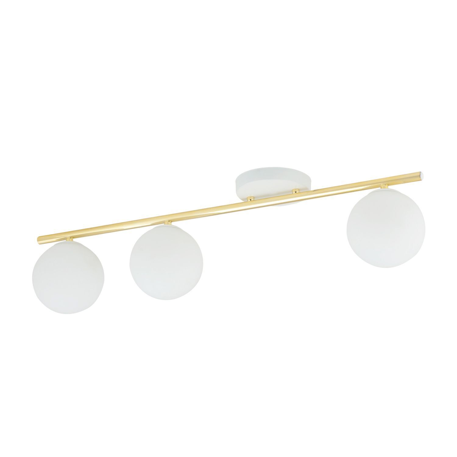 Deckenlampe Weiß Gold 80 cm Glas Metall dekorativ
