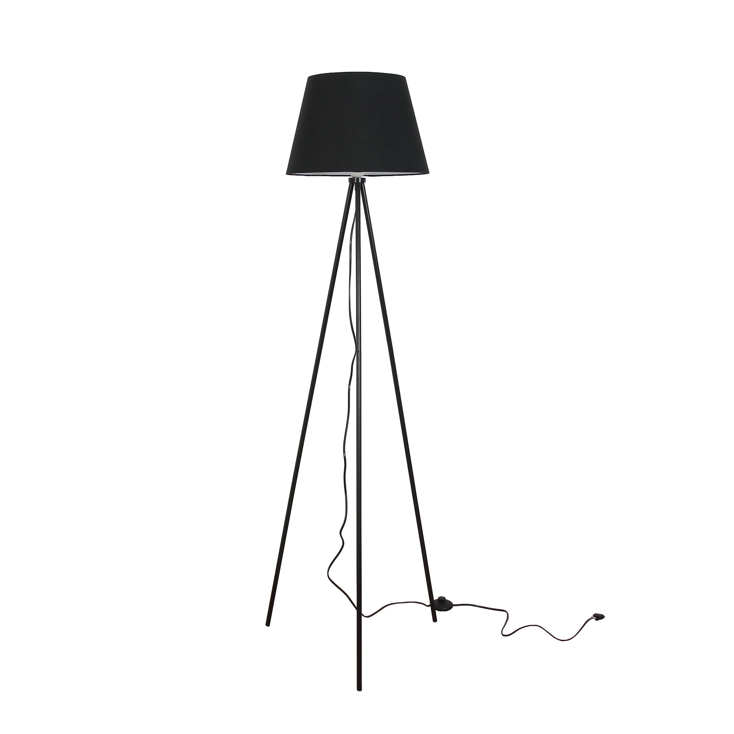 Stehlampe Wohnzimmer Dreibein 155 cm E27 Schwarz