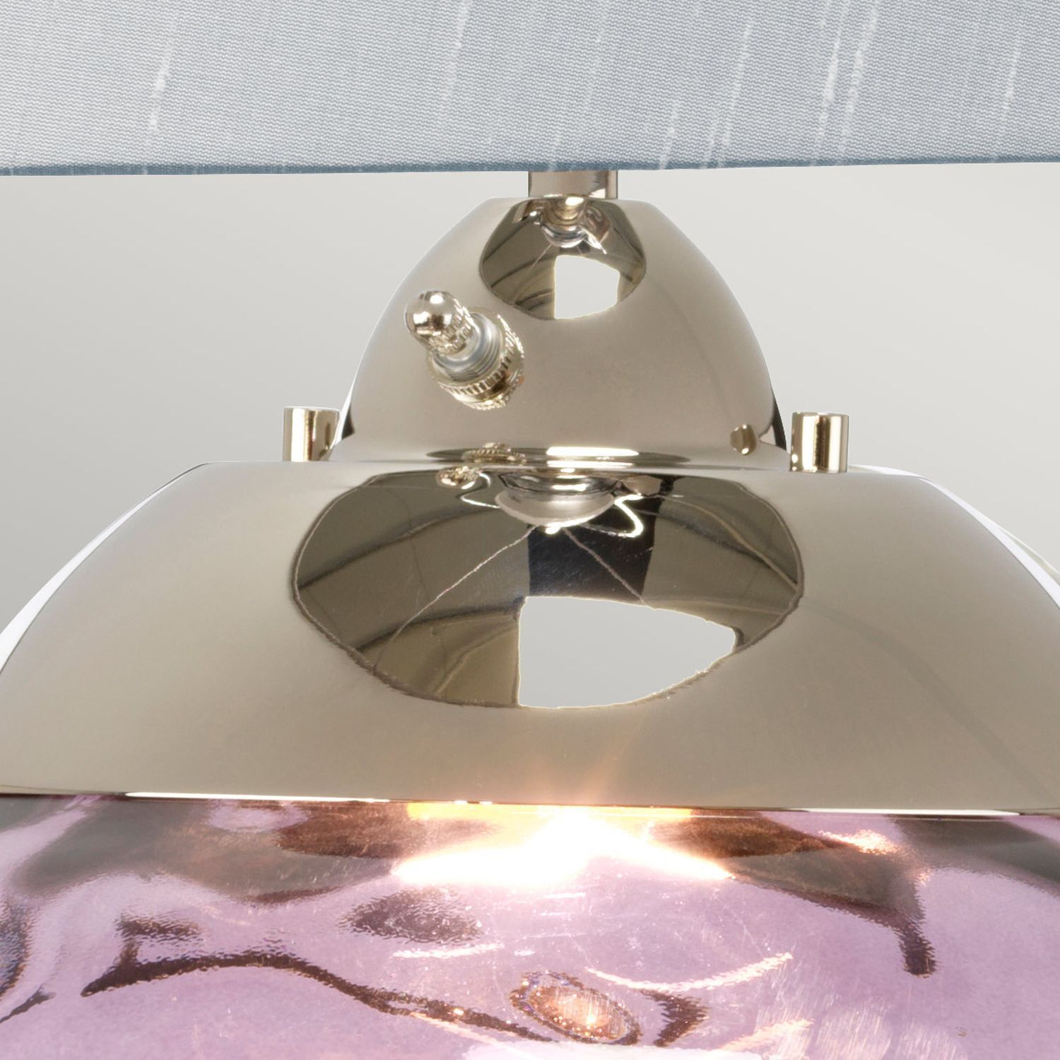 Tischleuchte Violett Silber 71,5 cm E27 beleuchteter Fuß LED GU10