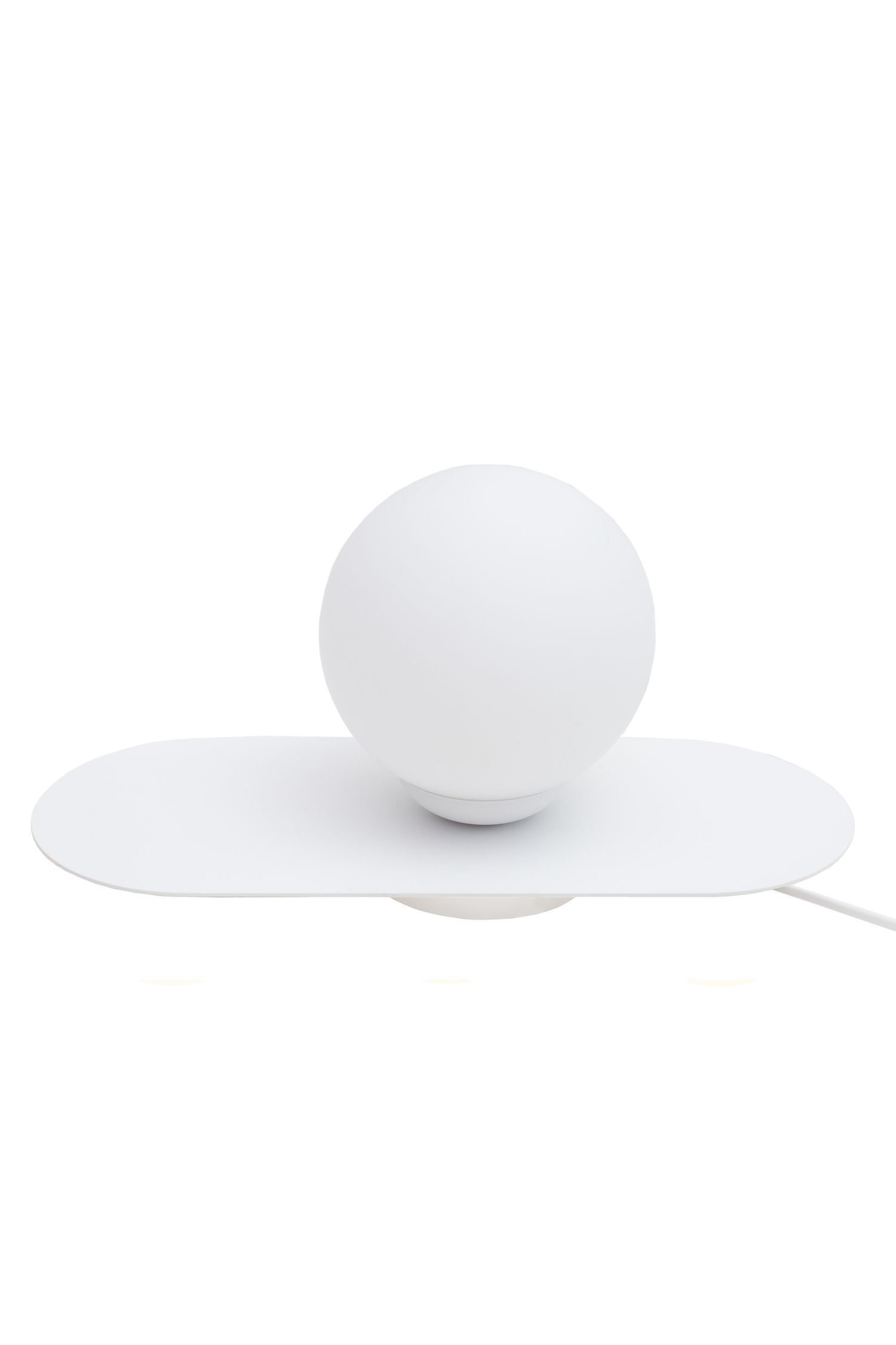 Blendarme Nachttischlampe Glas Metall E27 22 cm in Weiß