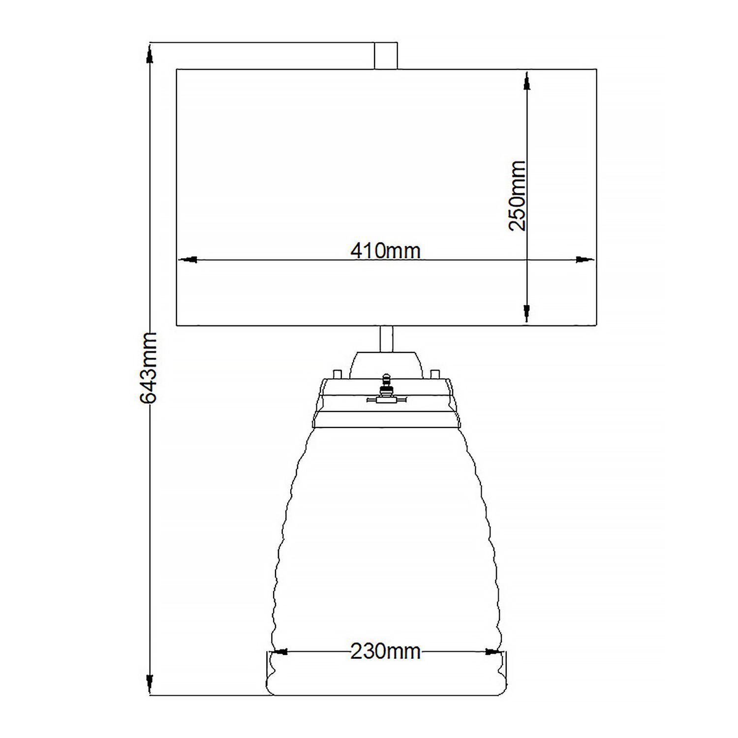 Tischlampe Glasfuß beleuchtet 64,3 cm E27 + GU10 LED Diagramm, Handlung