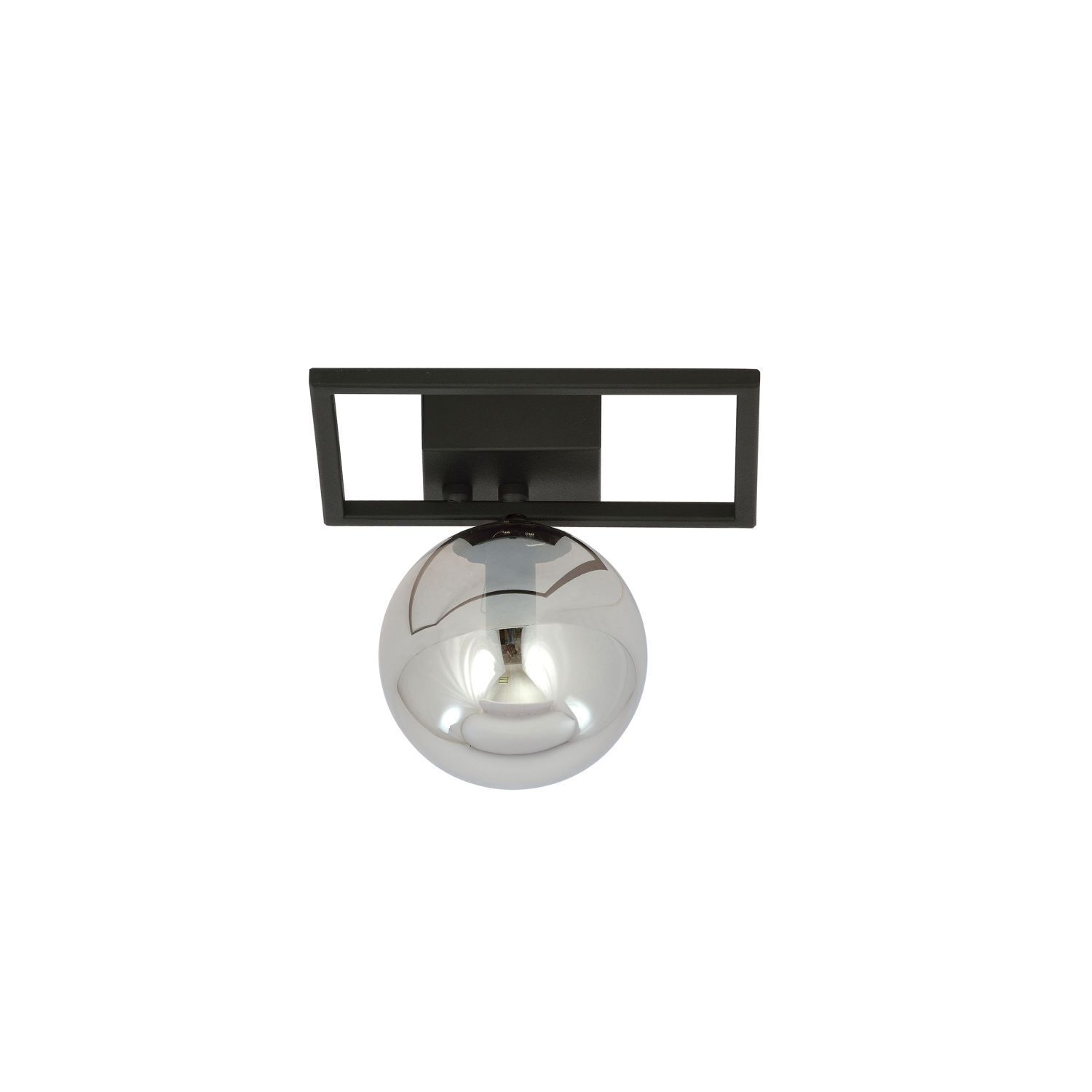 Deckenlampe klein Metall Rauchglas L: 20 cm Kugelschirm E14 Leuchte, Deckenleuchte