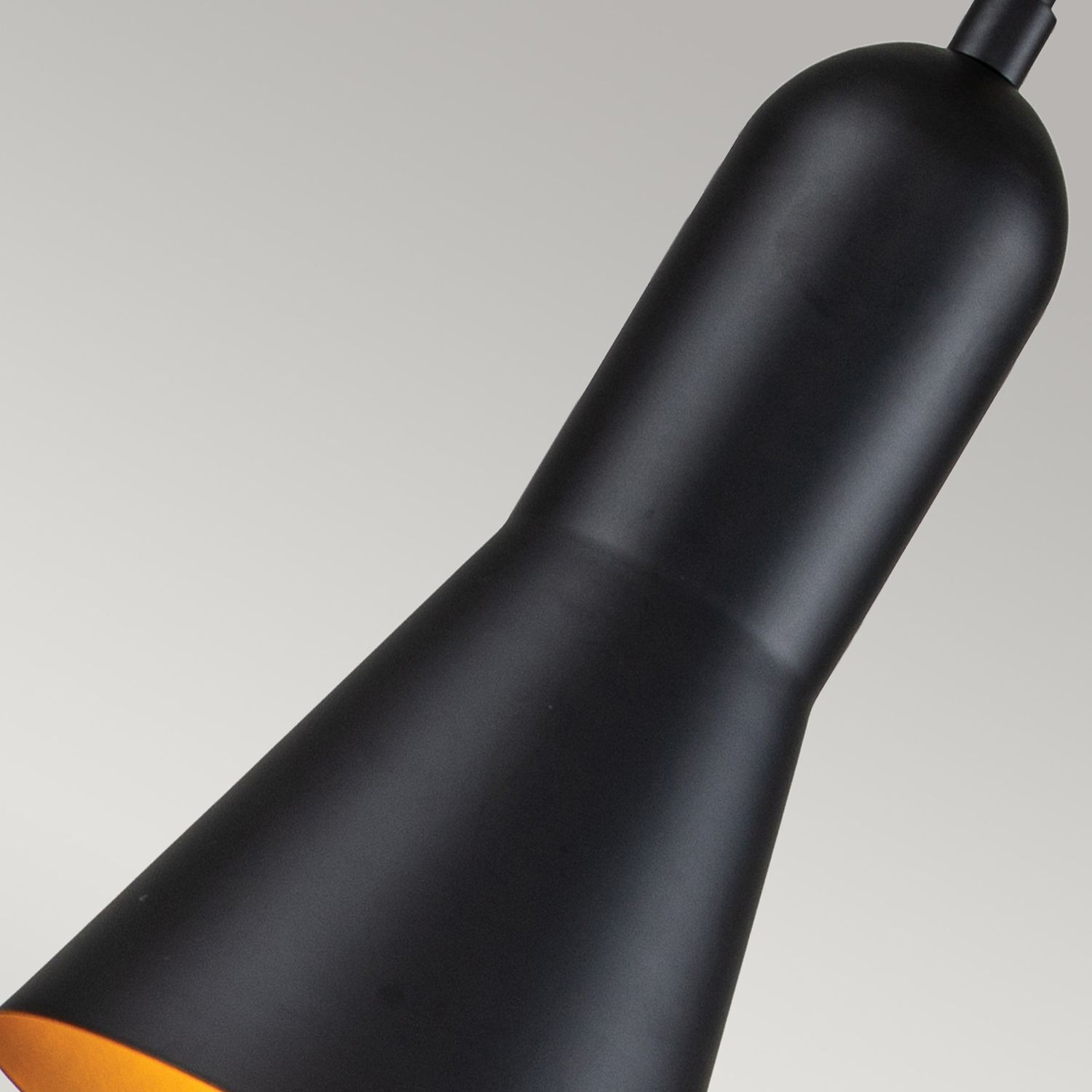 Hängeleuchte Schwarz Gold 13,3 cm breit H: max. 151,1 cm E27