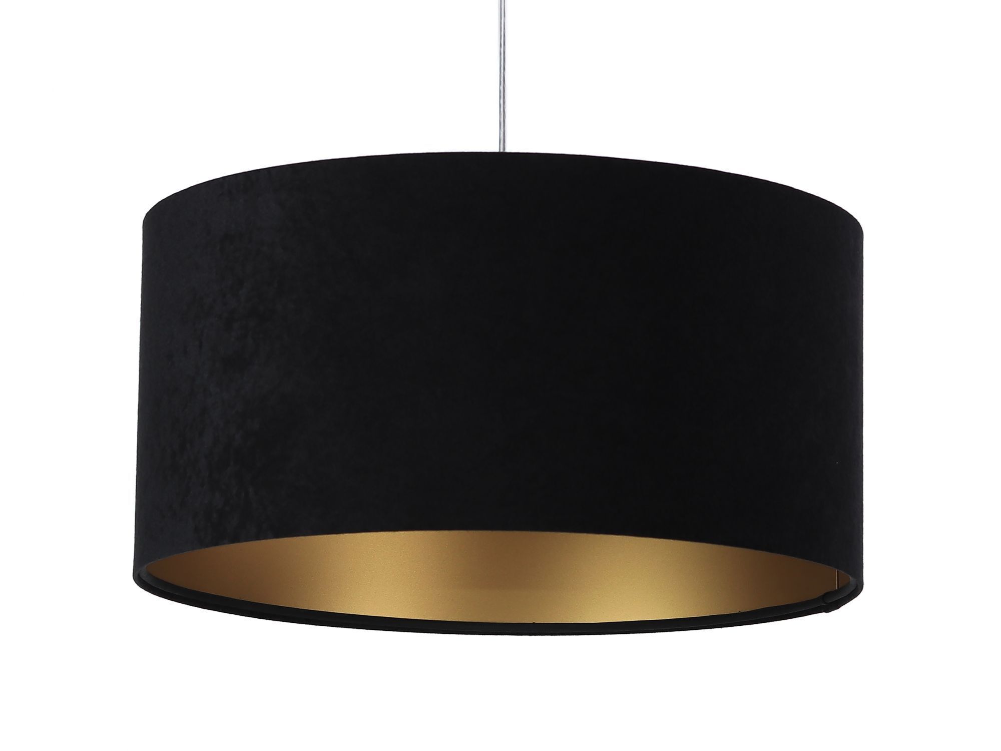 Pendelleuchte Schwarz Gold Stoff Retro Esstisch Lampe