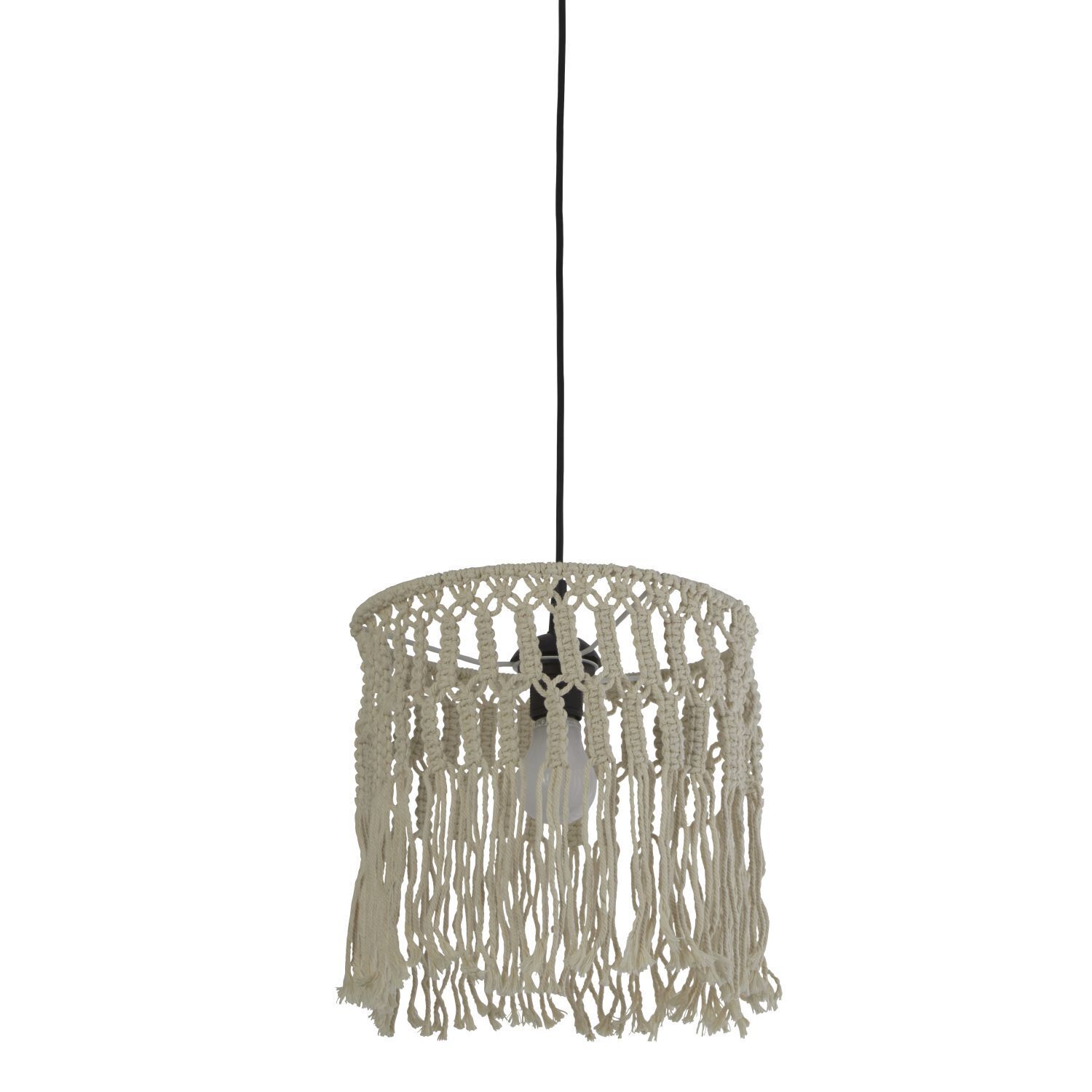 Pendelleuchte Boho Seil Ø 31,5 cm Weiß Natur E27 DANNY