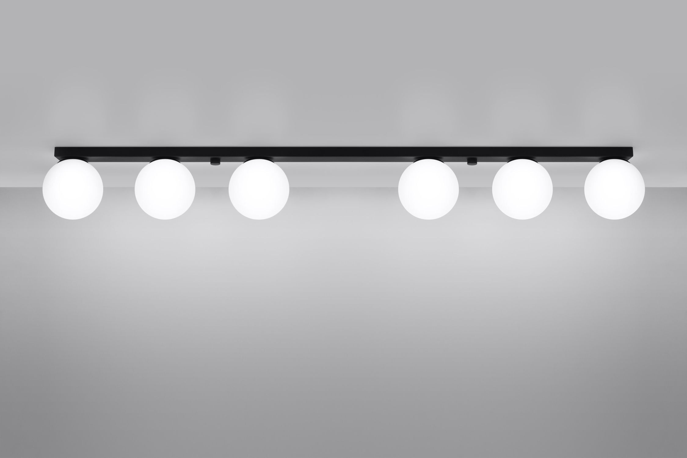 Deckenlampe groß 120 cm lang Glas Kugeln 6-flammig G9