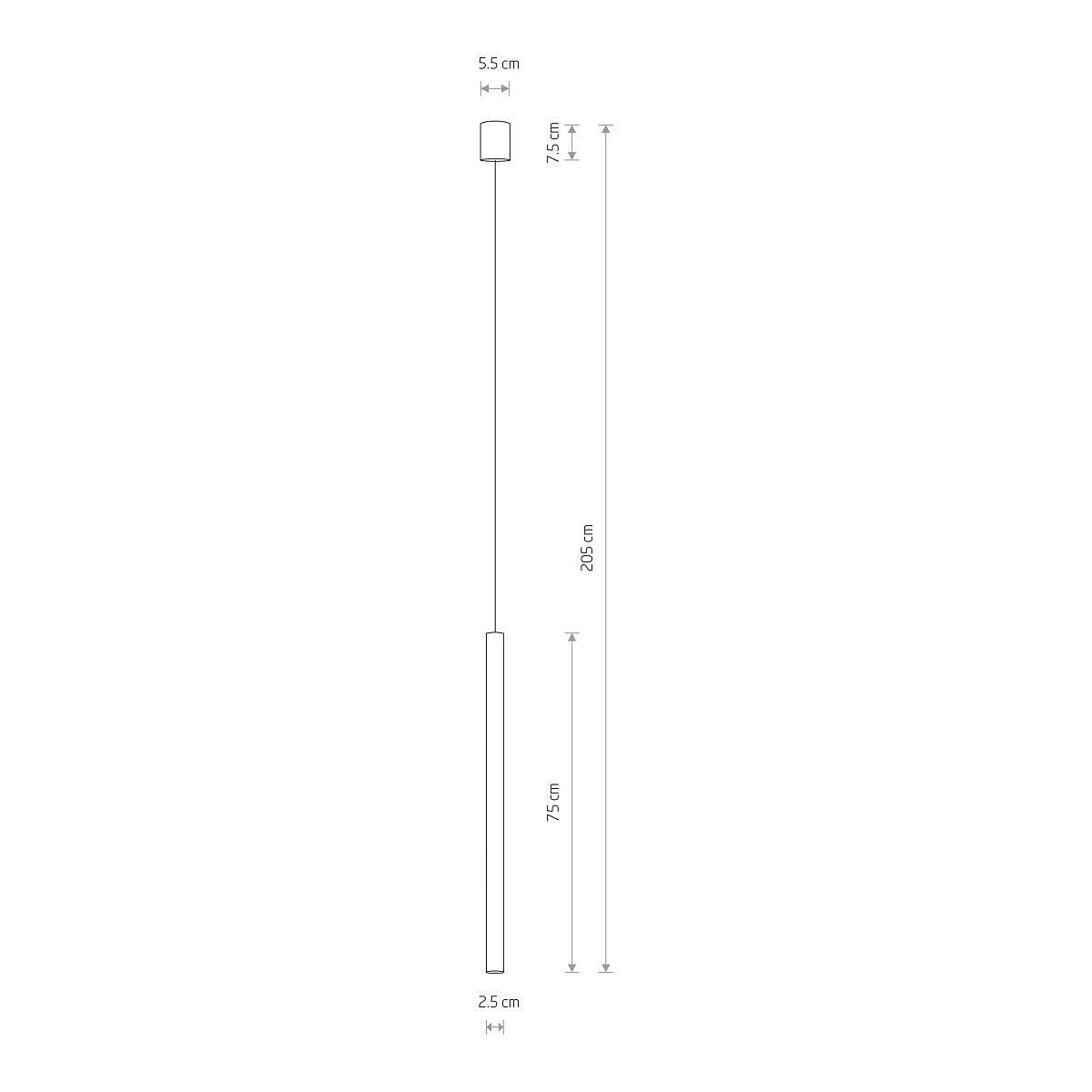 Runde Pendelleuchte Weiß Ø2,5cm G9 Modern CULT