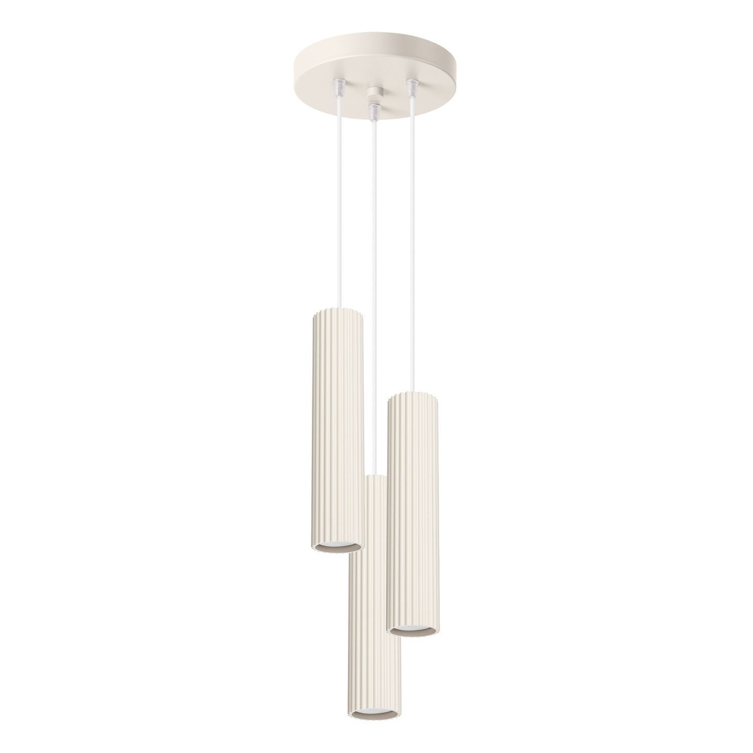 Moderne Hängelampe in Creme 3-flammig GU10 schmal Ø 19,5 cm