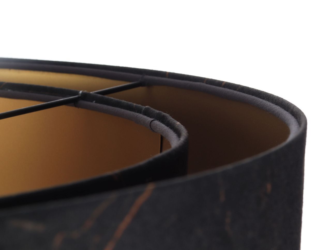 Hängeleuchte Schwarz marmoriert Gold E27 Velours Optik